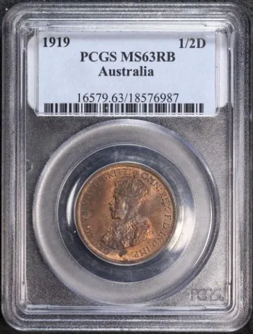 1919 Halfpenny Choice Unc (PCGS MS63RB) product image