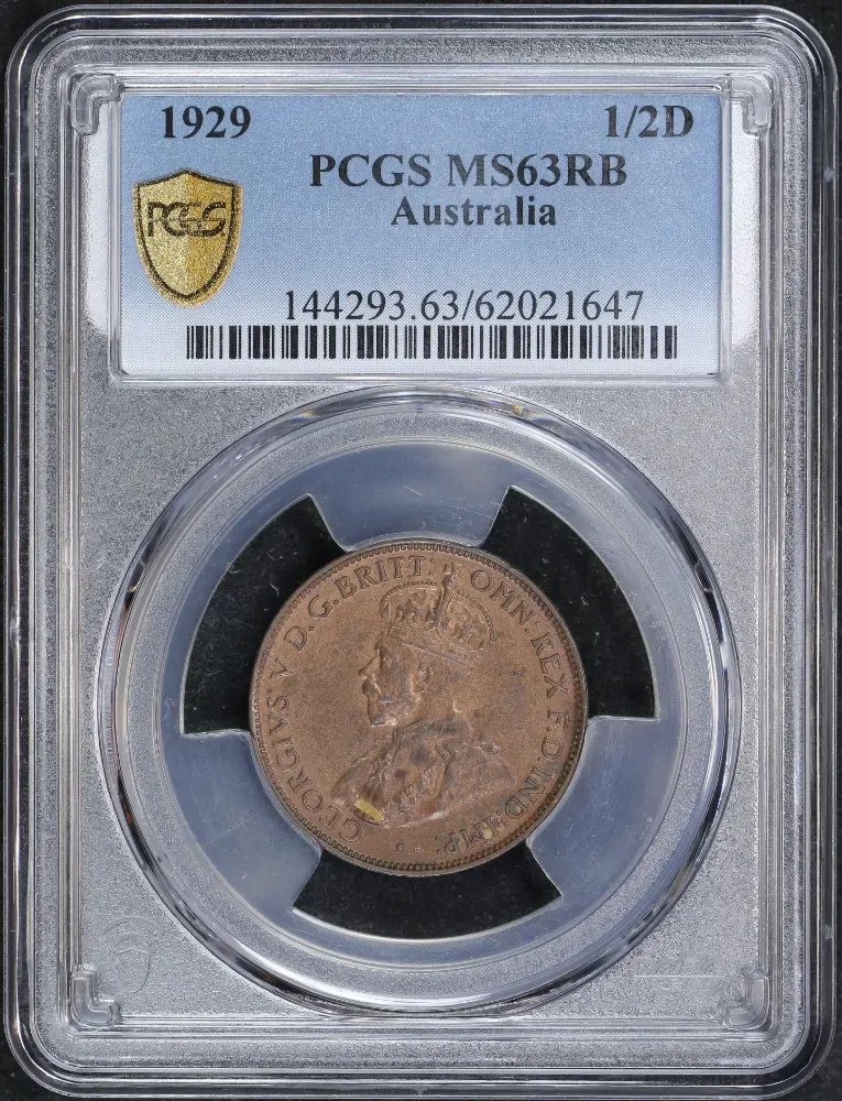 1929 Halfpenny Choice Unc (MS63RB) product image