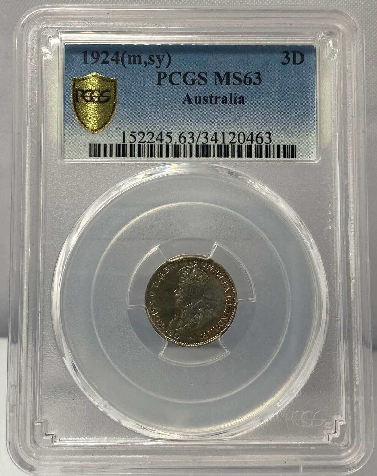 1924 Threepence Choice Unc (PCGS MS63) product image