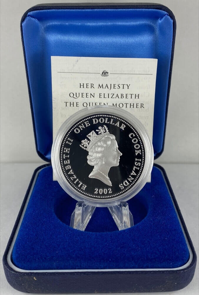 Cook Islands 2002 Silver One Ounce Proof Coin Queen Mother product image