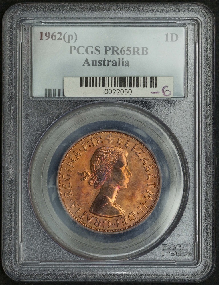 1962 Perth Proof Copper Pair 1d - 1/2d PCGS PR64-65RB product image