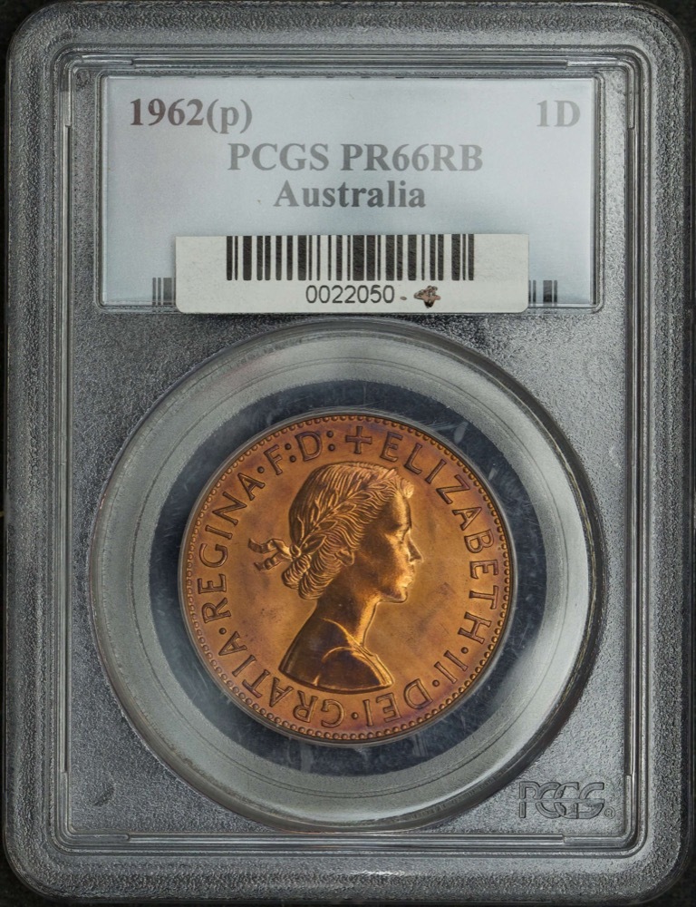 1962 Perth Proof Copper Pair 1d - 1/2d PCGS PR66RB product image