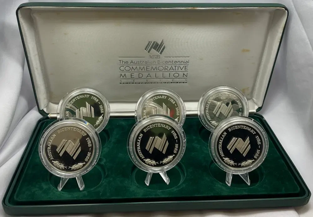 1988 Bicentennial Sterling Silver Medallion Set product image