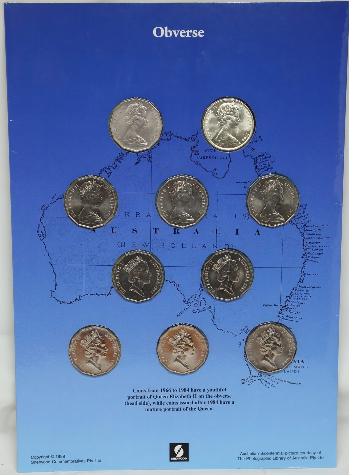 1966-1998 Unofficial 50 Cent Type Set Contains 10 Unc Coins product image