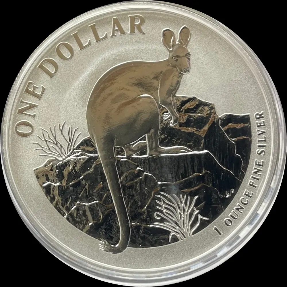 2010 Silver 1 Dollar Kangaroo Rock Wallaby product image