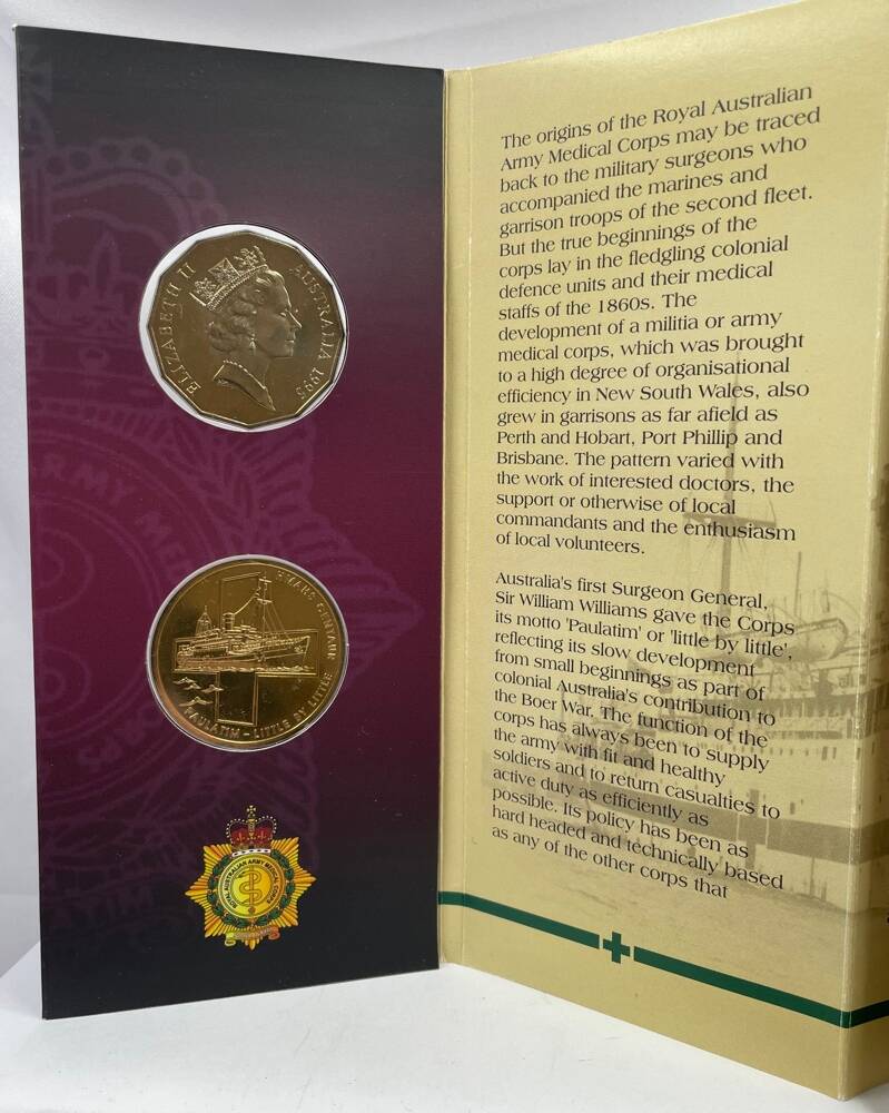 2003 Royal Australian Army Medical Corps 50c Coin and Token set product image