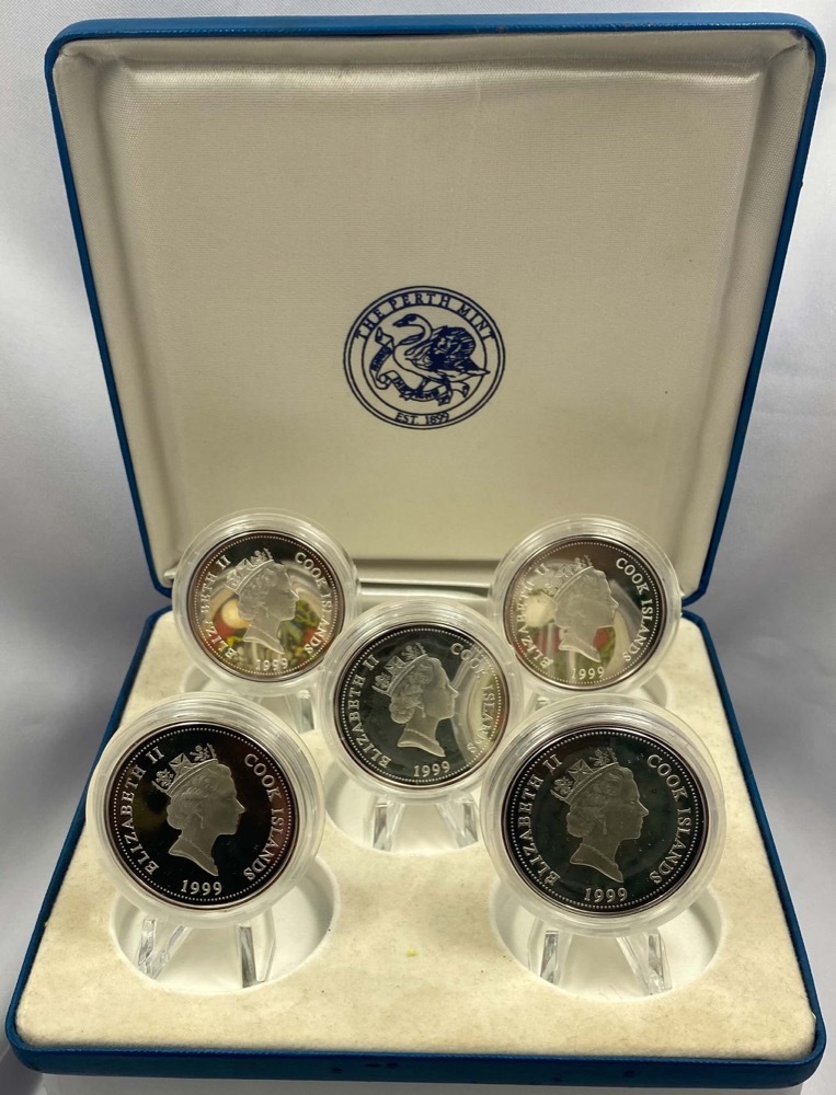 Cook Islands 1999 Silver 5 Coin Set Marine Collection product image