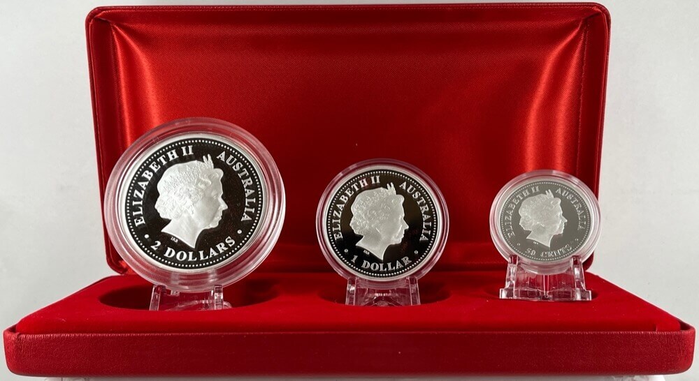 2007 Silver Lunar Three Coin Set (2oz 1oz 1/2oz) Year of the Pig product image