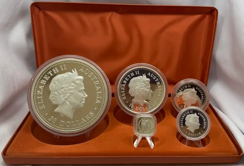 2004 Silver 5 Coin Set (1kg 10oz 2oz 1oz 1/2oz) Numbers product image