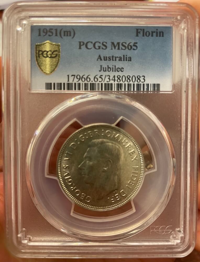 1951 Florin Federation Jubilee Commemorative Gem Unc (PCGS MS65) product image