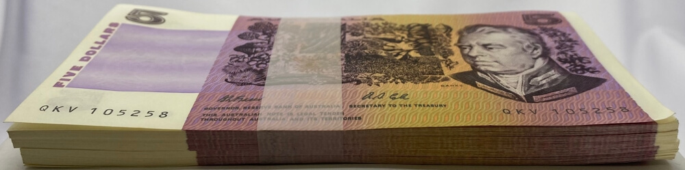 1991 $5 Note Bundle Paper Fraser/Cole R213 Uncirculated product image