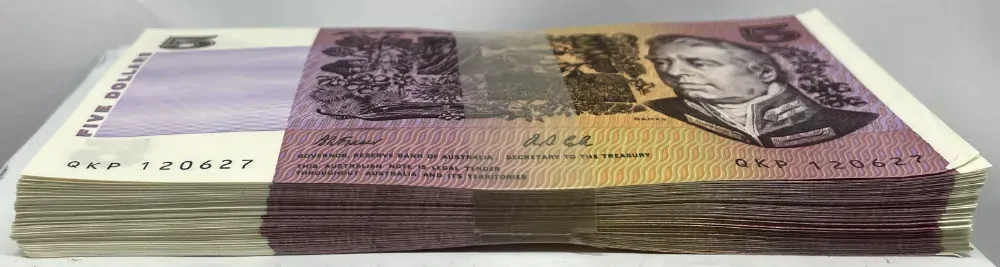 1991 $5 Note Bundle Paper Fraser/Cole R213 Uncirculated product image