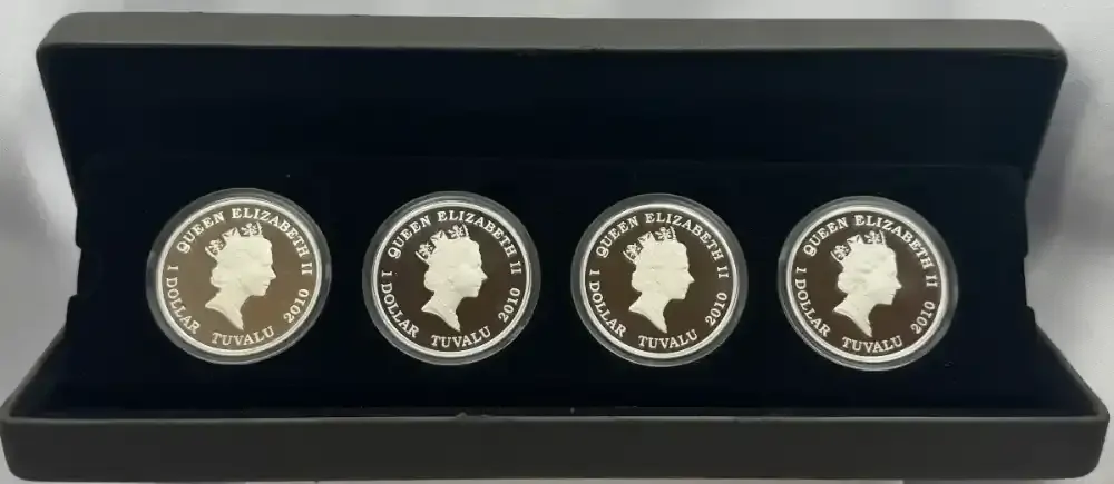 Tuvalu 2010 Silver 1 Dollar Proof 4 Coin Set Kings of the Road  product image