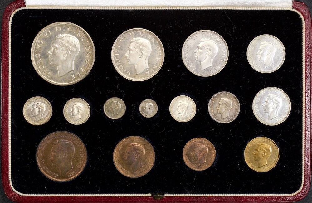 Great Britain 1937 Proof Coin Set (15) In Presentation Case product image