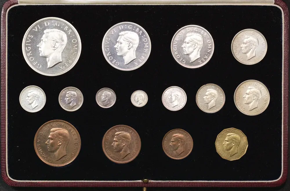 Great Britain 1937 Proof Coin Set (15) In Presentation Case product image
