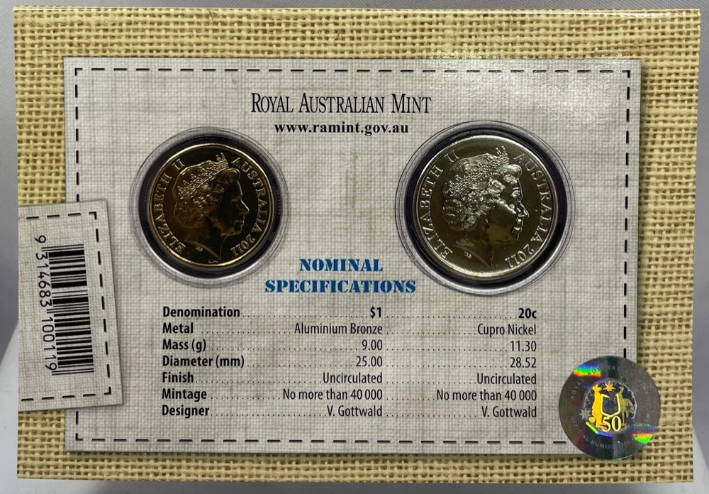 Australia 2011 2 Coin Uncirculated Mint Set Australian Wool product image