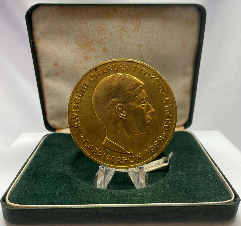 1969 Royal Mint Gilt Bronze 58mm Prince of Wales Investiture Medal product image