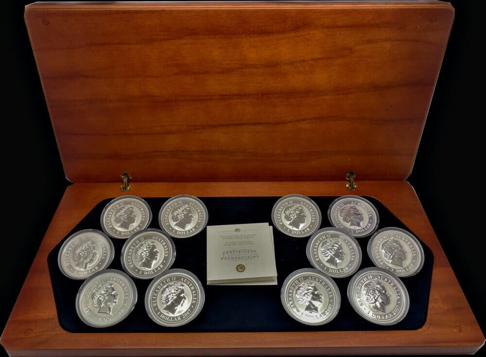 1999-2010 Silver Lunar 12 Coin Gilded Edition Set product image