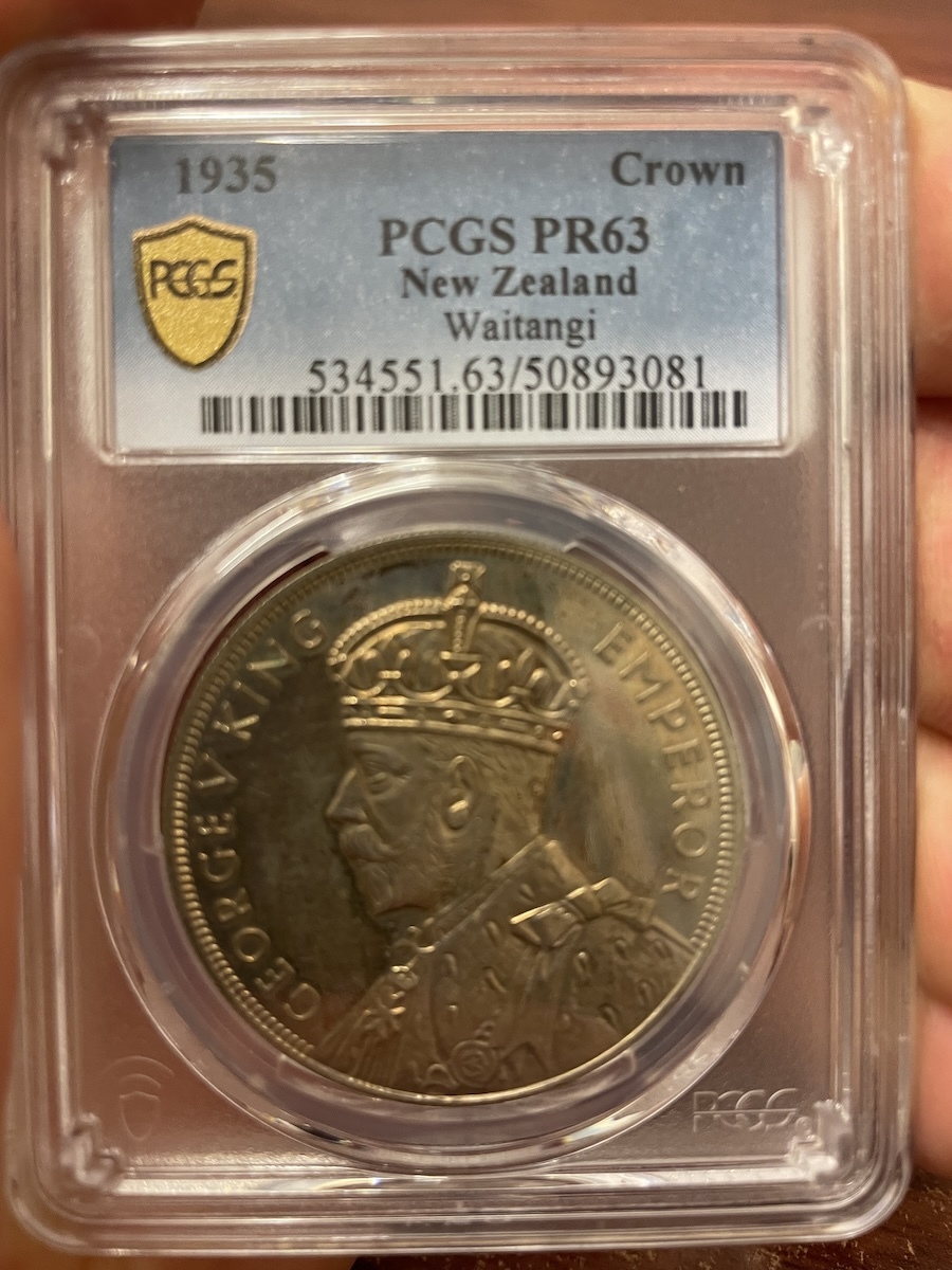 New Zealand 1935 Proof Crown Waitangi PCGS PR63 product image