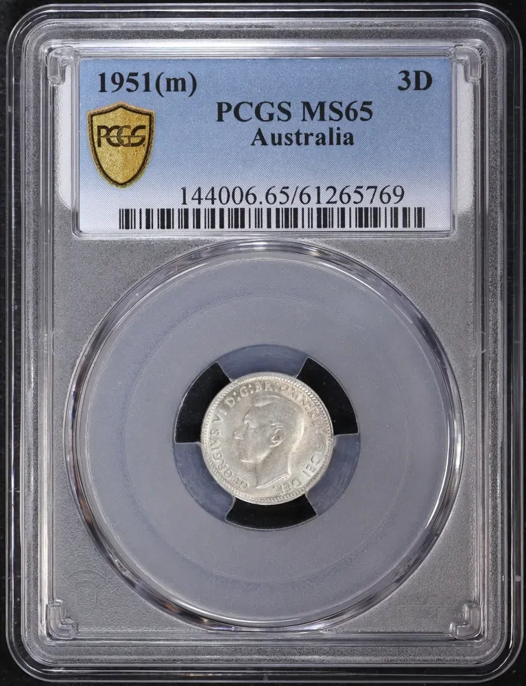 1951 Threepence Gem Unc (PCGS MS65) product image