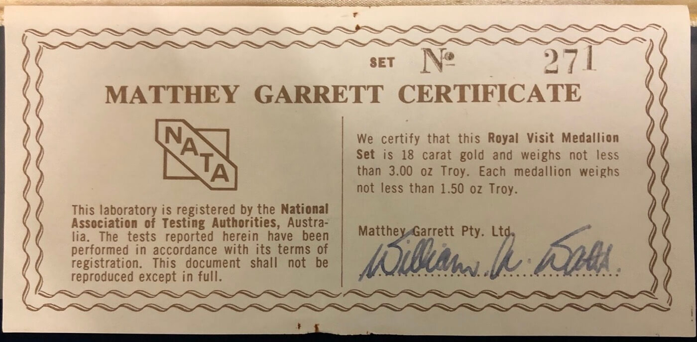 1970 Matthey Garrett Gold Medal Pair - Royal Visit product image