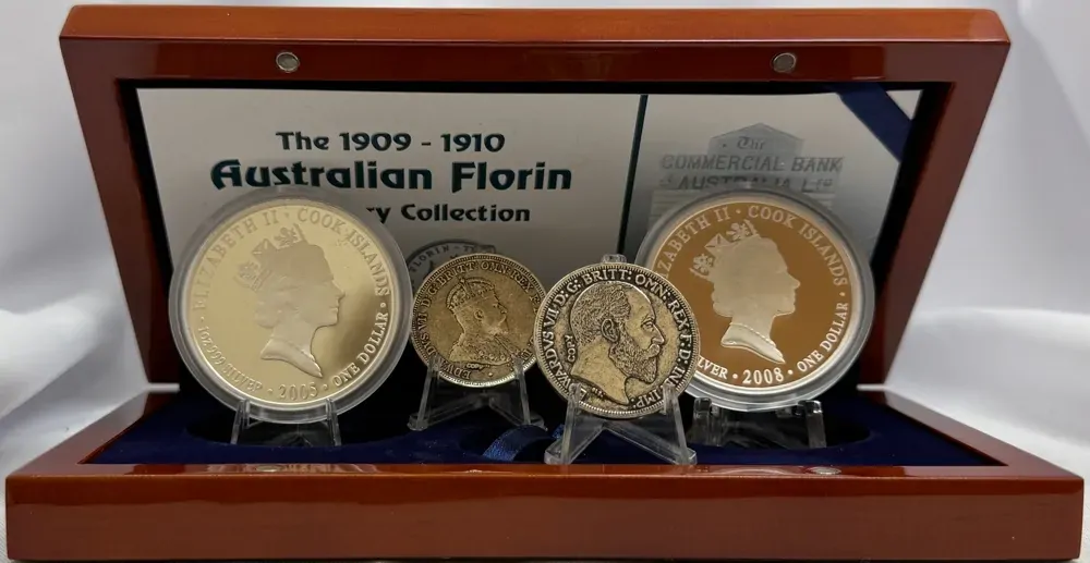 Cook Islands 2005 Silver Two Coin Proof Set Australian Florin Centenary product image