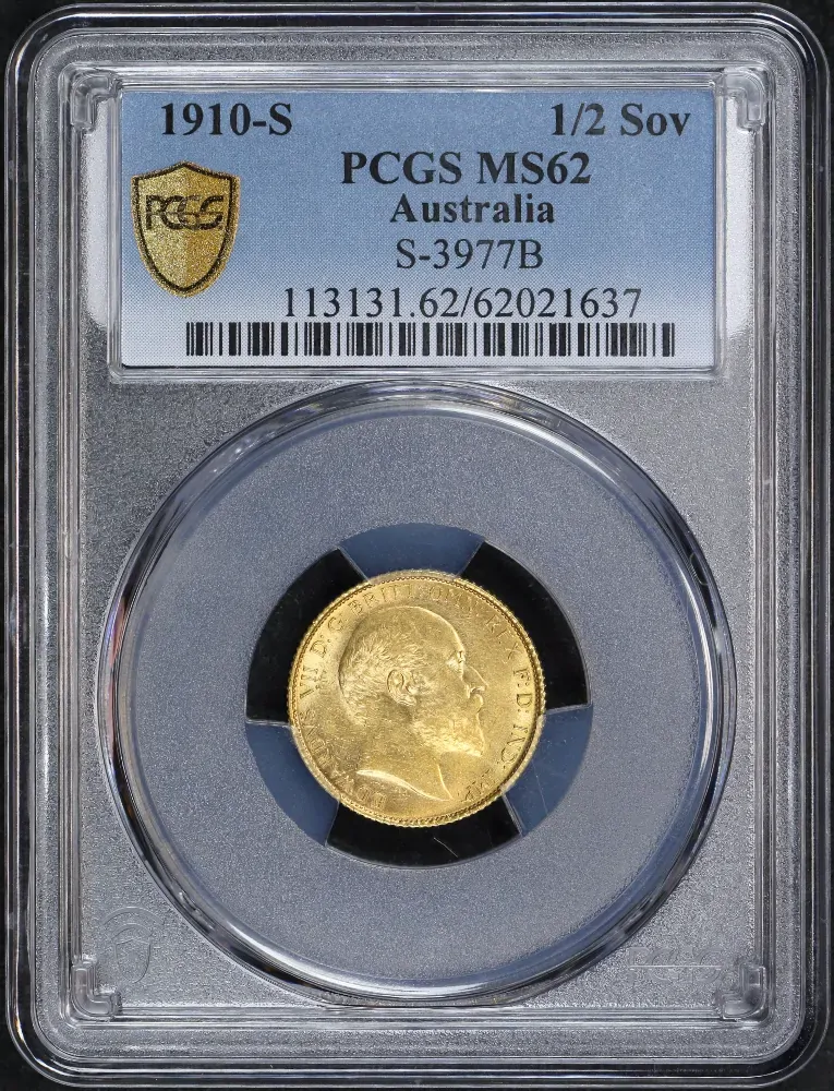 1910 Sydney Edward VII Half Sovereign PCGS MS62 product image