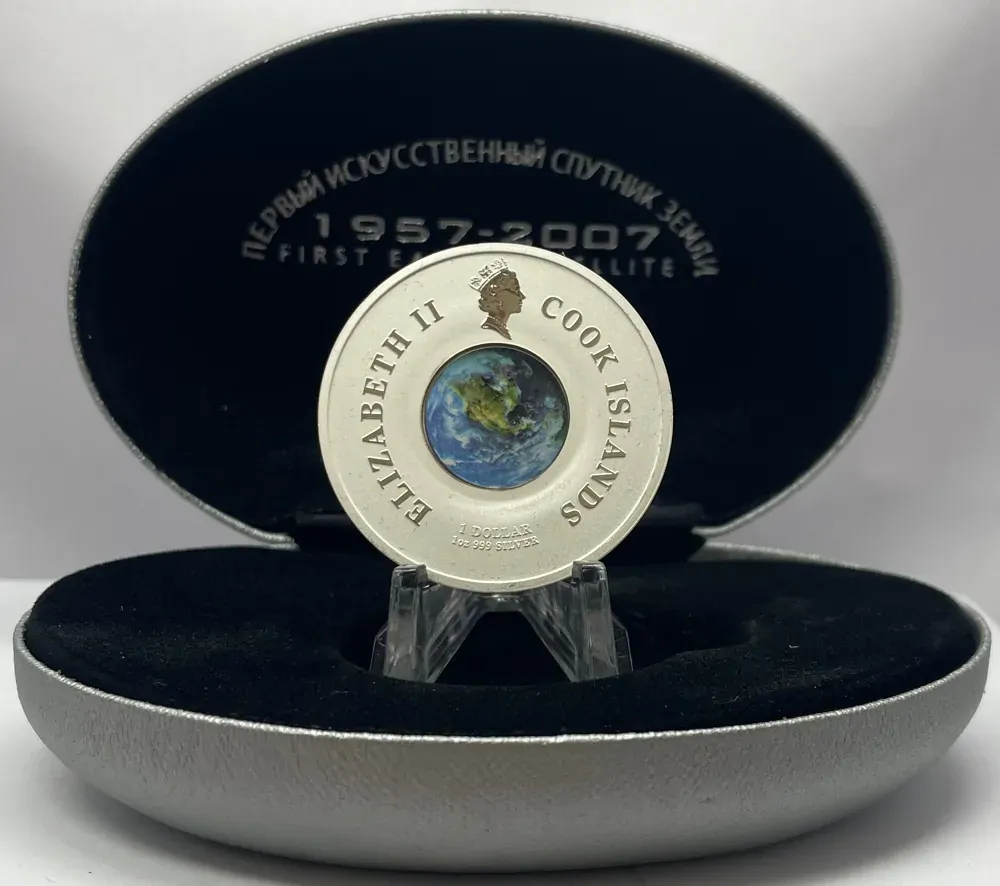 Cook Islands 2007 Silver 1 Dollar Proof Orbit Series Sputnik product image