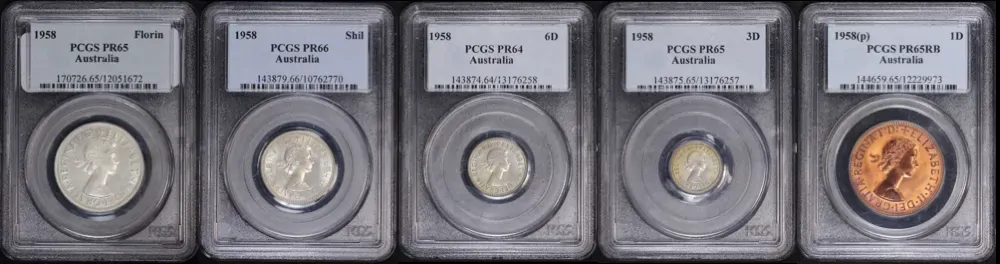 1958 5 Coin Proof Set PCGS PR64 ~ PR66 product image