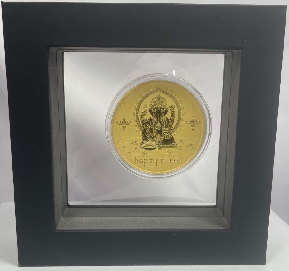 2022 1oz Silver Gilded Medallion - Happy Diwali product image