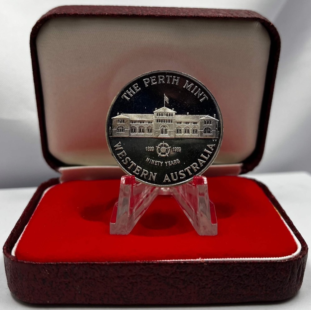 Perth Mint 1989 Silver 1oz Proof Ingot in Red Presentation Case product image