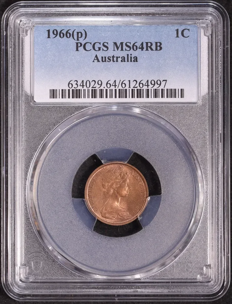 1966 Perth Mint One Cent Choice Unc (PCGS MS 64RB) product image