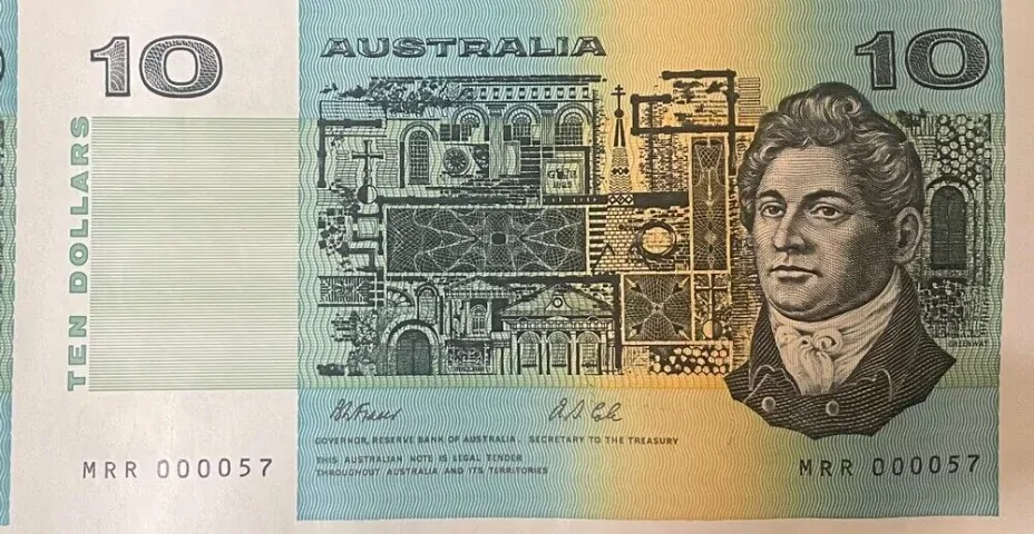 1994 10 Dollar Uncut Sheet of 40 Paper Notes Fraser / Cole product image