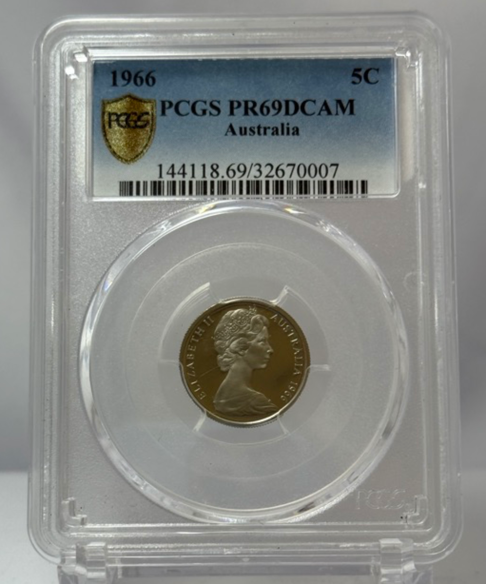 Australia 1966 Proof 5 Cents PCGS PR 69DCAM product image