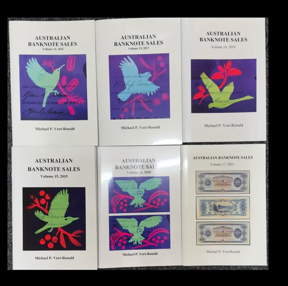 Australian Banknote Auction Sales Books by Mick Vort Ronald (1975 - 2024) product image