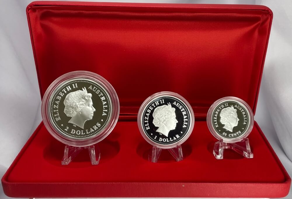 2002 Silver Lunar Proof 3 Coin Set Series I Horse product image
