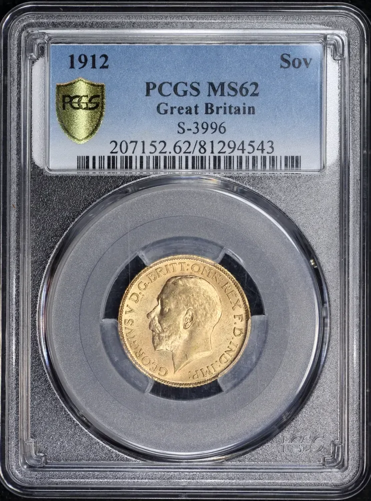 Great Britain 1912 Gold Sovereign S#3996 PCGS MS62 product image