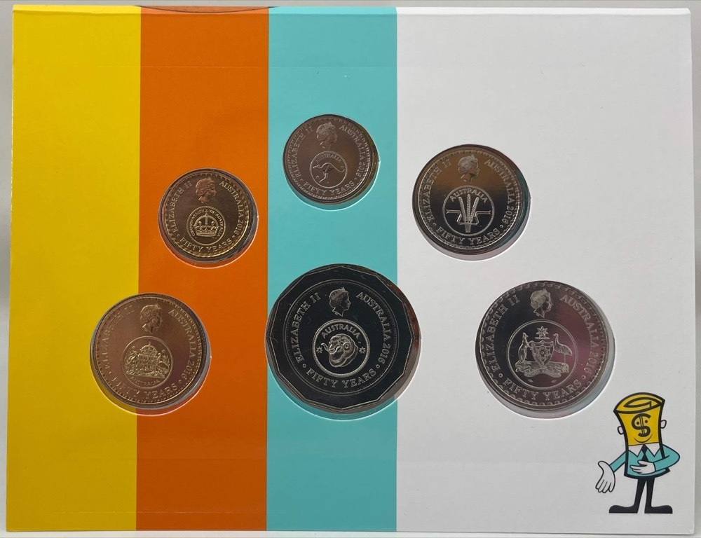 Australia 2016 Unc Mint Coin Set 50th Anniversary Changeover to Decimal Currency Berlin Money Fair product image
