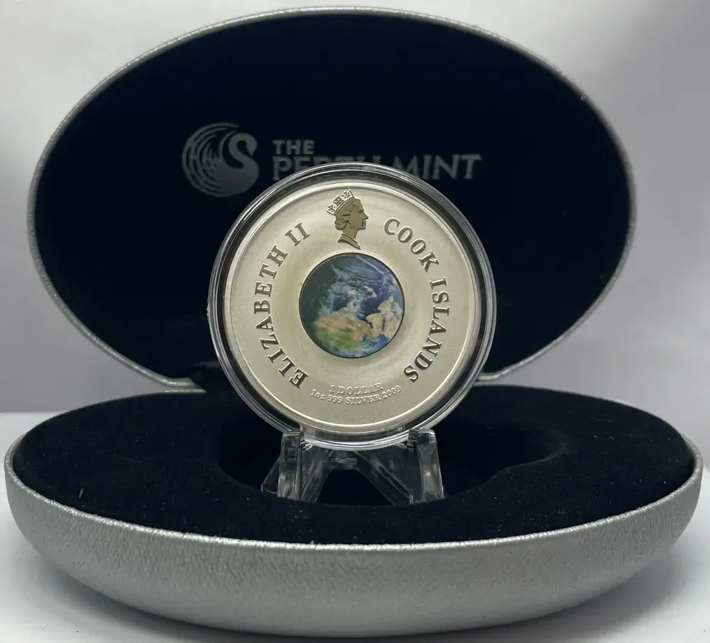 Cook Islands 2009 Silver 1 Dollar Proof Orbit Series First Man on the Moon product image