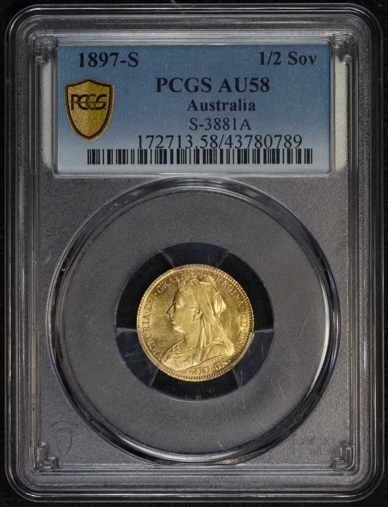 1897 Sydney Veiled Head Half Sovereign PCGS AU58 product image