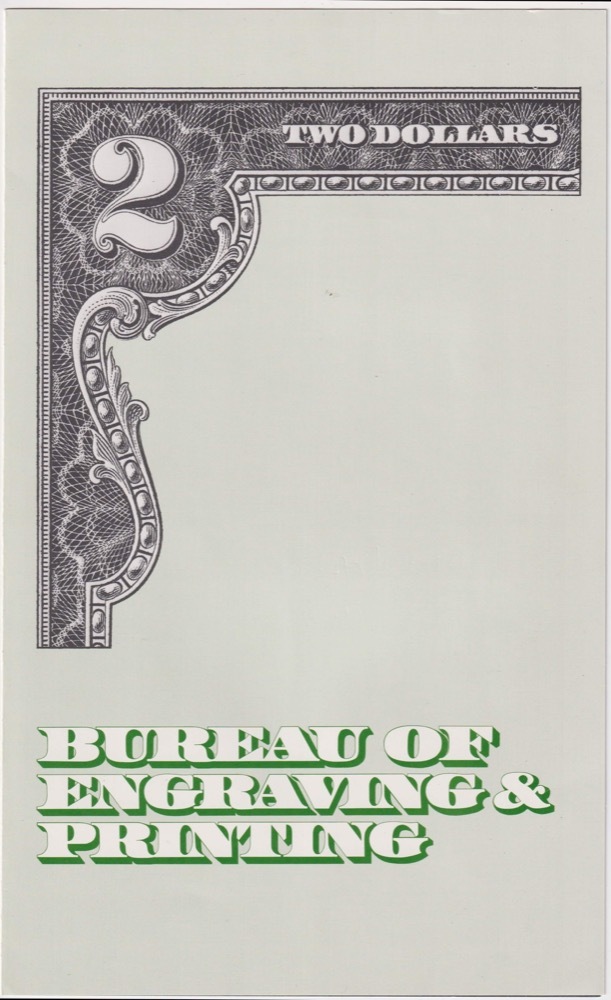 United States 1976 Uncut Vertical Strip of Four 2 Dollar Notes Uncirculated product image