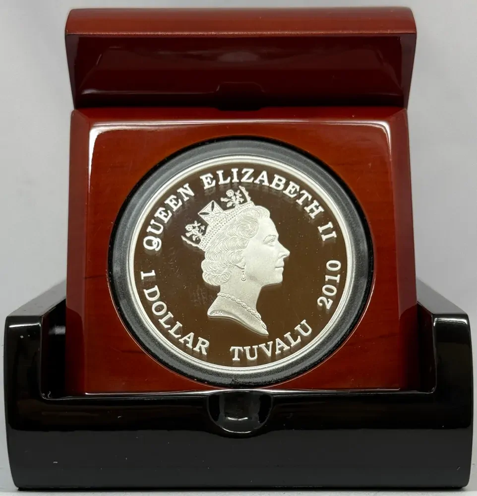 Tuvalu 2010 Silver 1 Dollar Proof Deadly and Dangerous - Eastern Brown Snake product image