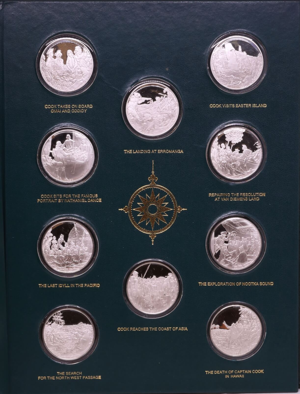 Set of 20 Silver Medallions Voyages of Captain James Cook ASW = 12.02ozt product image
