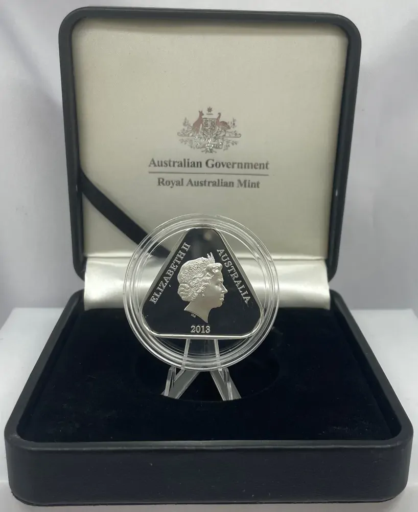 2013 Silver 5 Dollar Triangular Proof Coin 25th Anniversary of Parliament House product image
