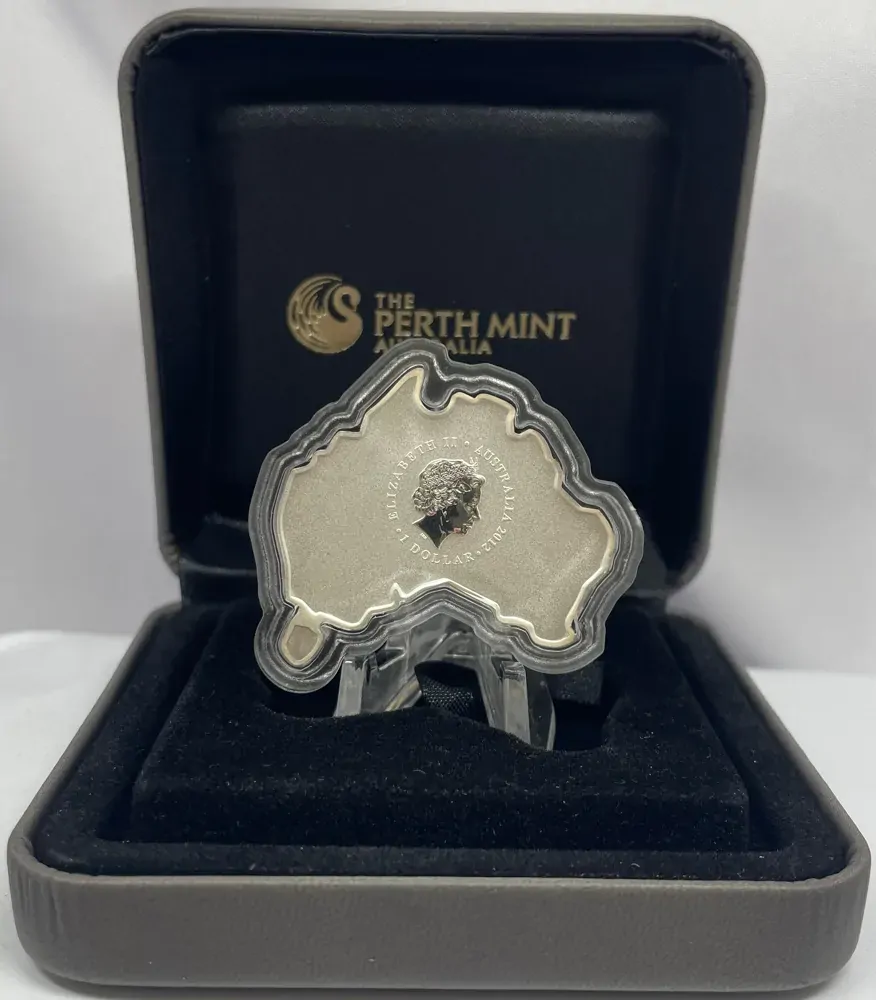 2012 Silver 1 Ounce Specimen Map Shaped Coin - Emu product image