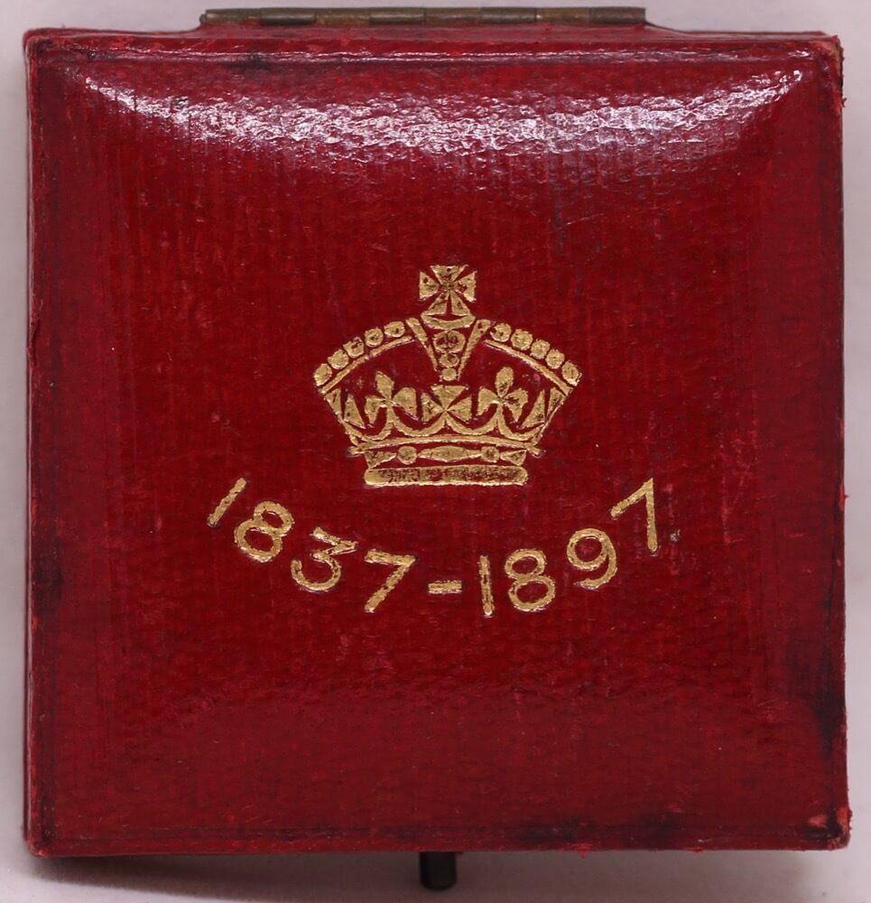 Great Britain 1897 Queen Victoria Silver Diamond Jubilee Medallion 26mm in Presentation Case of Issue product image