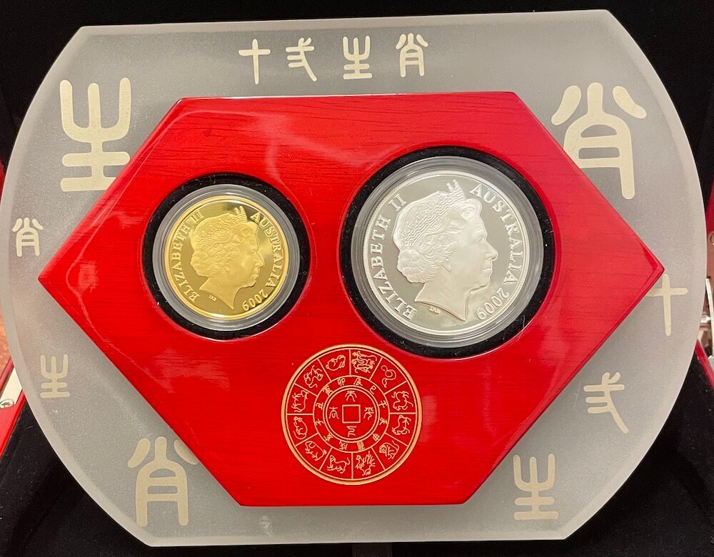 2009 Gold and Silver 2 Coin Proof Set 1/2 oz and 1 oz Year of the Ox product image