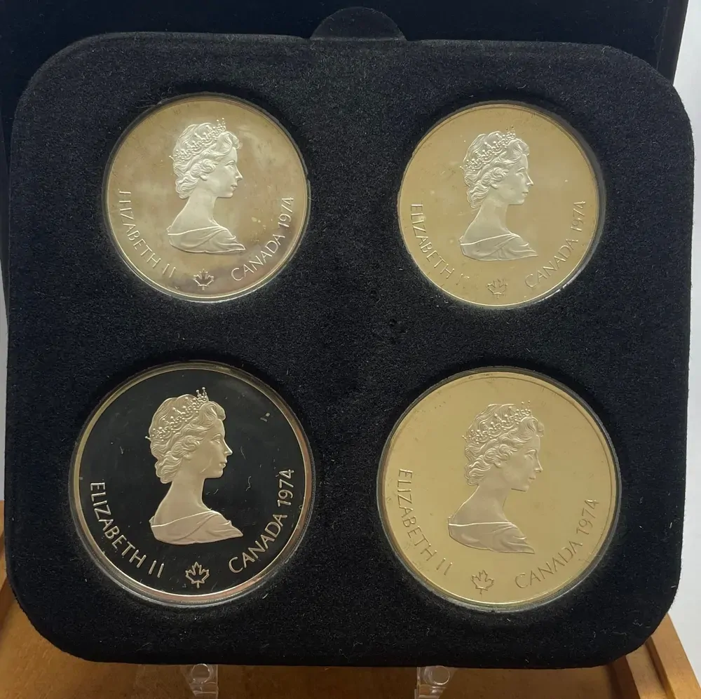 Canada 1974 Set of 4 Silver $5 and $10 Coins Proof - Montreal Olympics (Series III) product image