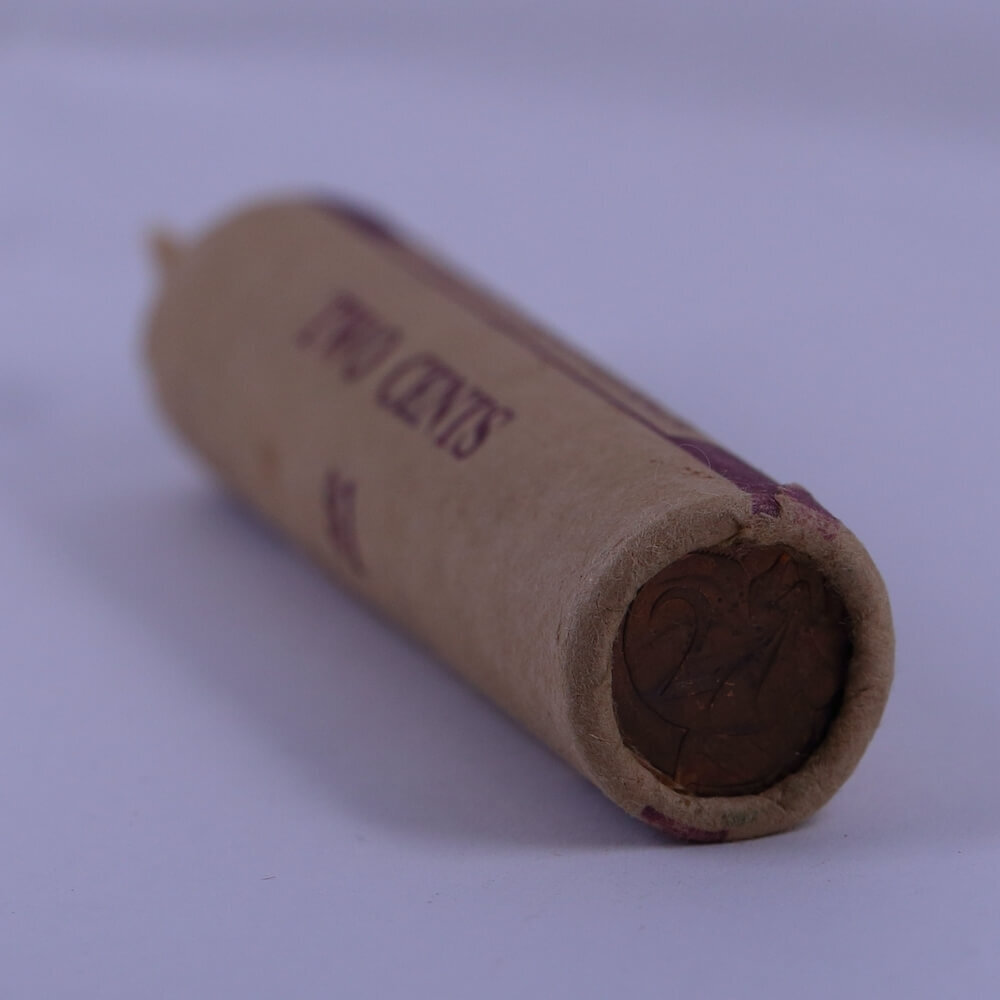 1974 Two Cent RBA Mint Roll Heads Tails Opened One End product image