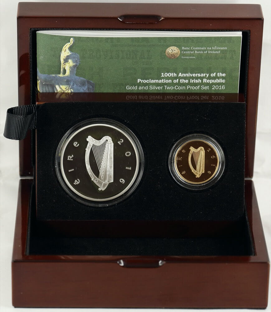Republic of Ireland 2016 Gold and Silver Proof 2 Coin Set 100th Anniversary of Independence product image